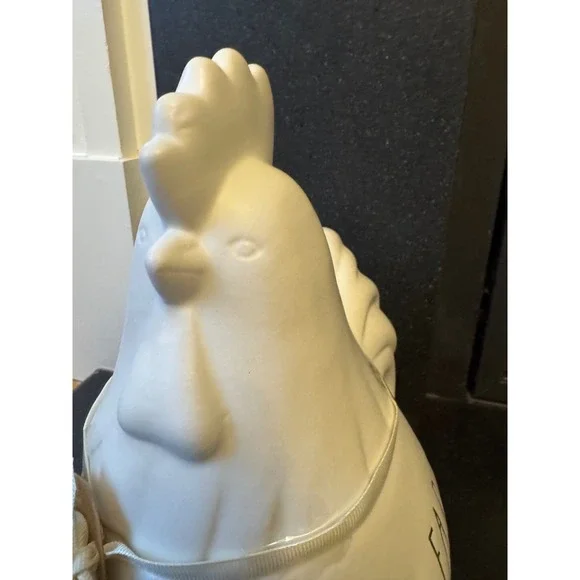 Rae Dunn FARM LIFE Rooster Figurine White Farmhouse Kitchen Decor - Picture 2 of 6